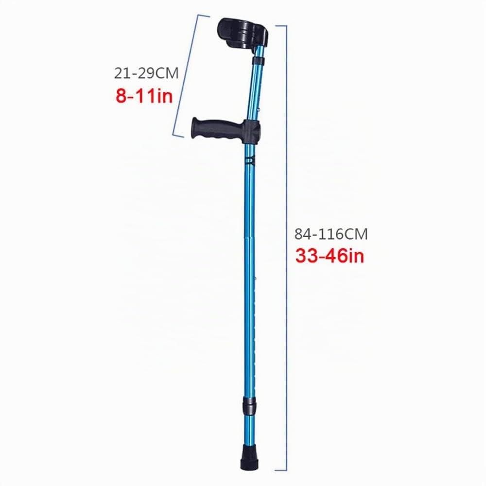 KADEUX Stampelle Ortopediche Pieghevole Stampelle Adulti, Stampella Regolabile Alluminio Leggero, Bastone da Passeggio Estensibile per Uomo Donna, Blu