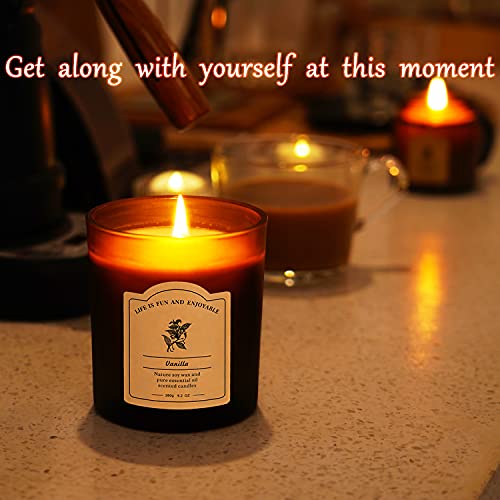 Vanilla Scented Candles For Home, All Natural Soy Wax Candles With Essential Oils, Highly Scented Beeswax Candles, Aromatherapy Candles For Sleep Aid, 9.2Oz, Clean Burning(Vanilla, Coconut) #TOP5