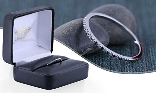 Dazzlingrock Collection 0.09 Carat (ctw) Round Black & White Alternate Diamond Dainty Stackable Wedding Band for Women in Gold4