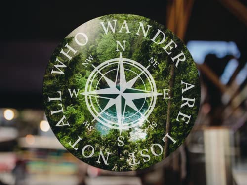 Set Of 4 Not All Those Who Wander Are Lost' Vinyl Stickers 3-Inch 2-Pack 4-Inch 2-Pack - Durable Decals For Car, Laptop, Wall, Window, Bumper Perfect For Travelers, Hikers, & Backpackers #TOP2