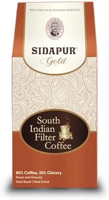 Sidapur - South Indian Filter Coffee Packet|Roasted & Ground|80% Coffee, 20% Chicory (200g)