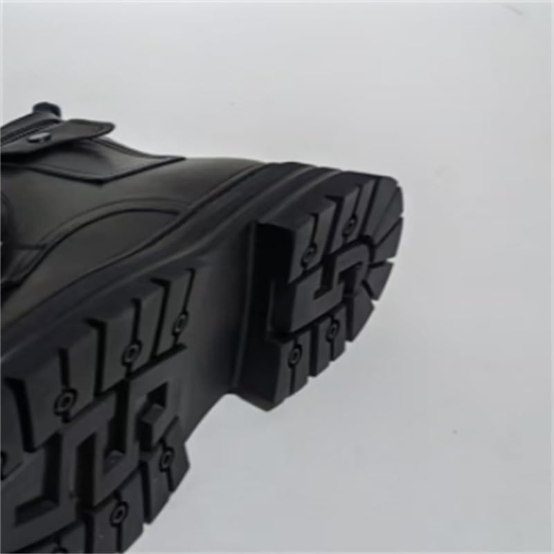 Men's High-top Leather Boots British Rubber Shoes Round-Toed Thick-Soled Lace-up Comfortable Breathable wear-Resistant Warm Shoes for Men
