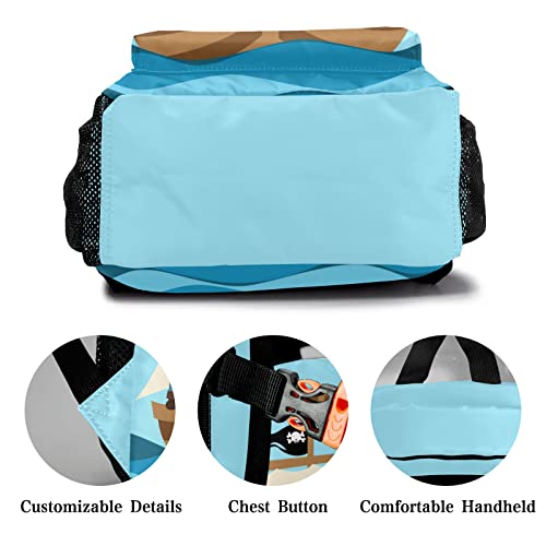 Pirate Boys Big Ship Personalized Kids School Backpack Custom for Boys Girls Primary Daypack Bookbag Travel Bag4