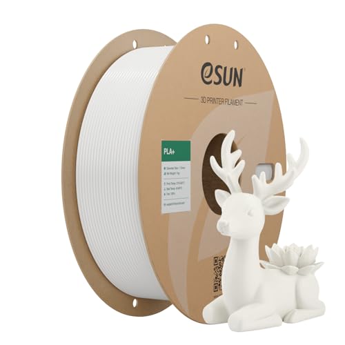 Image of eSUN PLA+ Filament 1.75mm Milk White, 3D Printer Filament 1kg Cardboard Spool(2.2lbs) PLA Plus Filament, Fits for Most FDM 3D Printers