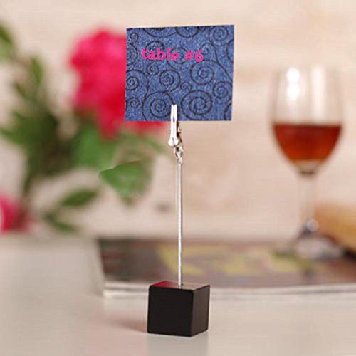 10Pcs Table Number Holder Name Place Card Holder Memo Clip Holder Stand Note Holder Pictures Card Paper Menu Clip (Black) #TOP4
