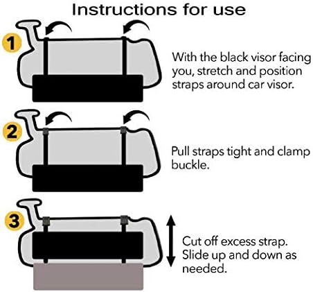 SlideVisor Black and Limo Tint Double Sun Car Visor Sunshade Extender Shade for Car Window Shade Shades Anti-Glare Car Sun Visor Protects from Sun Glare (Large-14.25" Wide 2 Pack)
