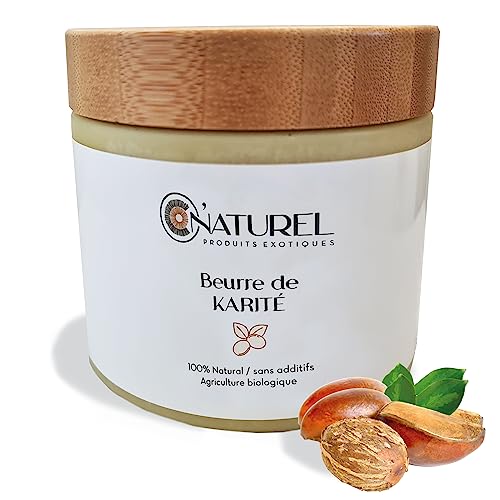 Beurre de Karité BIO O' NATUREL 500ml - Non Raffiné et Éthique - Soin Hydratant et Protecteur pour Peau et Cheveux - Riche en Vitamine A, E & D - 100% Naturel et Artisanal (500ml)