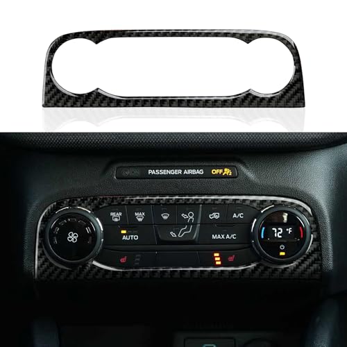 Car Carbon Fiber Center Console AC Switch Panel Sticker Trim Cover Interior Decoration Accessories for Ford Bronco Sport 2021-2024 / Explorer & Kuga 2020-2024
