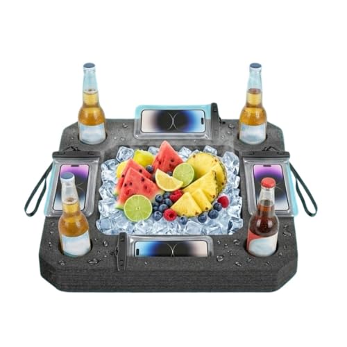 Bandeja flotante portátil de gran capacidad con compartimentos para jacuzzi y río