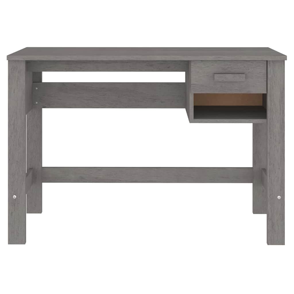 Scrivania 110 x 40 x 75 cm in legno di pino massiccio grigio chiaro con