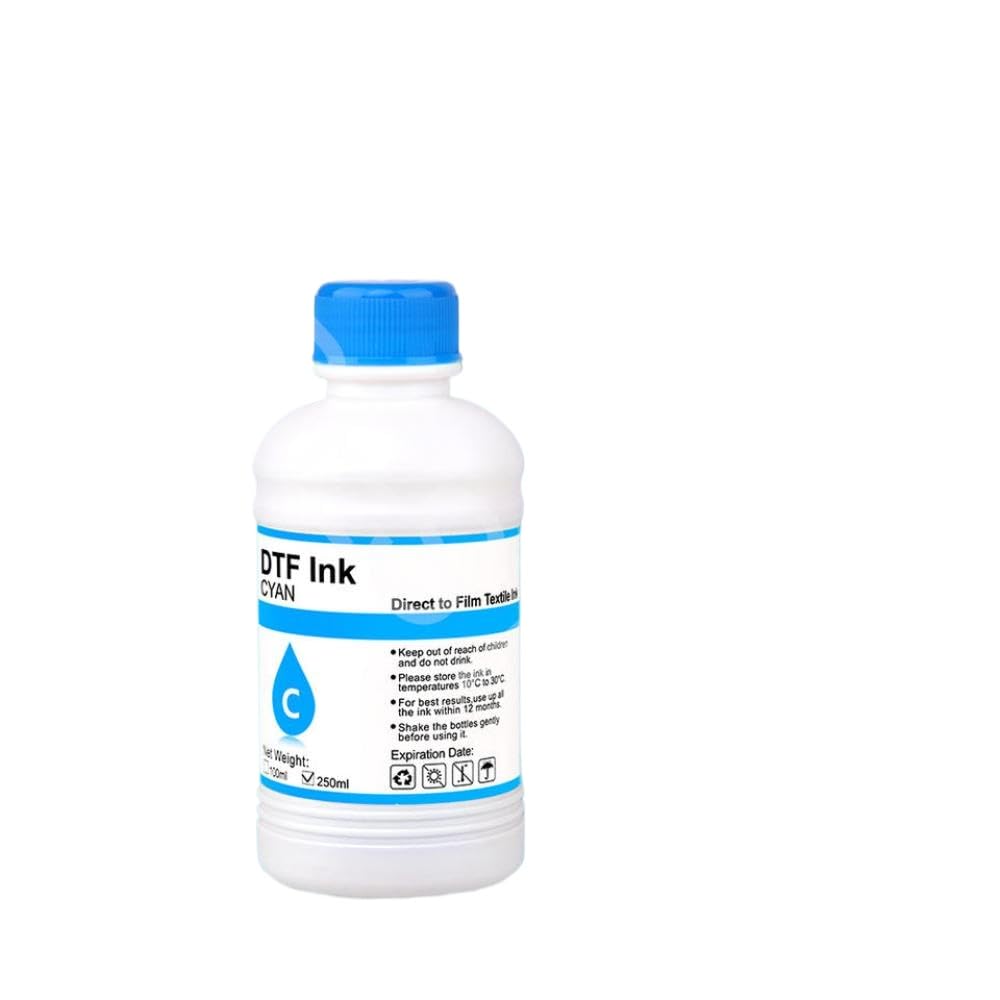 Uniwersalny tusz transferowy z folii PET 250 ml kompatybilny z drukarkami I3200 L1800 1390 L800 do użytku (cyjan)