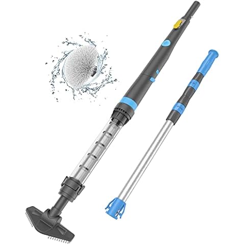 Efurden Rechargeable Pool Vacuum with Round Brush Design to Clean The Water Line, Protable Pool Cleaner Perfect for Spas, Hot Tubs and Small Pools for Sand and Debris, Blue Cover