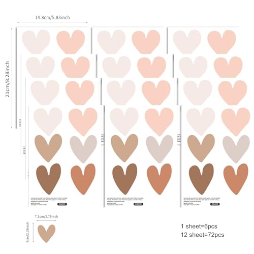 Vinilos Decorativos Corazones Boho para Cuarto Infantil miniatura 6