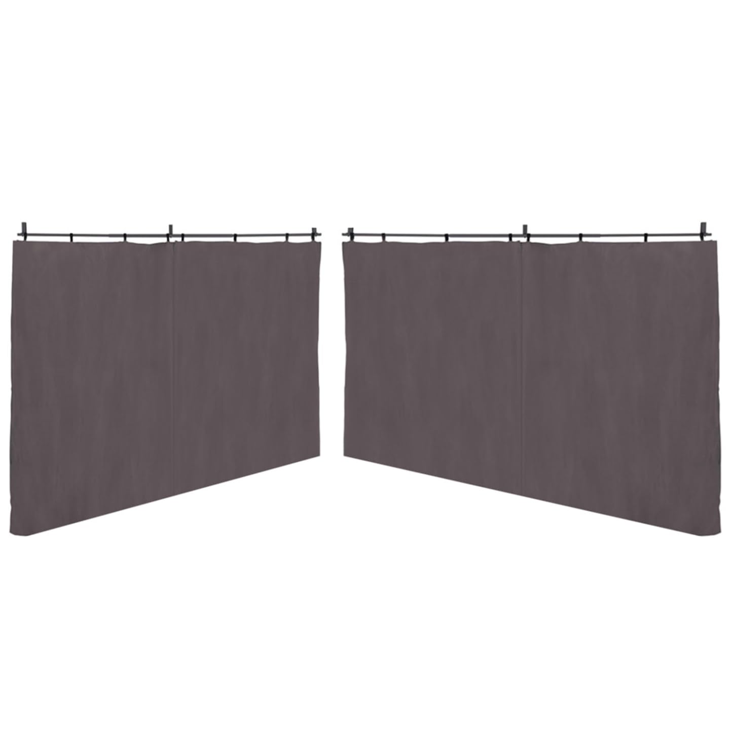 IDMarket - Lot de 2 Rideaux pour pergola 3 et 4 M Gris Panneaux muraux avec Fermeture éclair