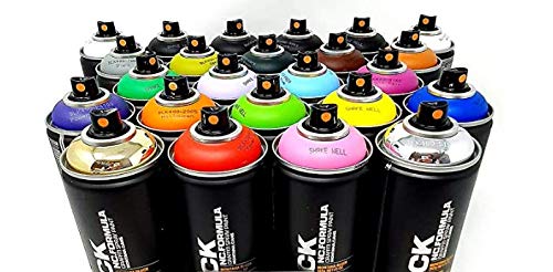 Juego de 24 aerosoles Montana Black - 24 colores + cabezales de pulverización de repuesto - 24 x 400 ml Cover