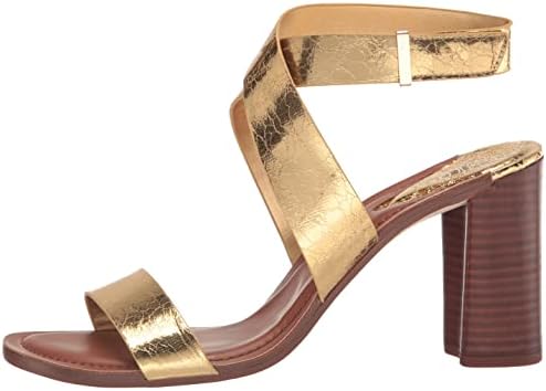 Franco Sarto Womens Olinda High Heel Dress Sandal Gold Crinkle 7.5 M | Image 7