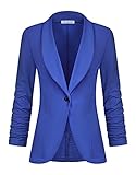 Coole Details: Das schmale Revers, die gerafften Ärmel und der Knopf als Verschluss geben dem Jersey-Blazer einen uniquen Look