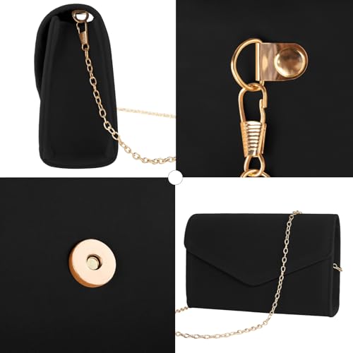Image of Clutch Purses for Women Evening Bag Faux Suede Formal Party Wedding Cocktail Prom