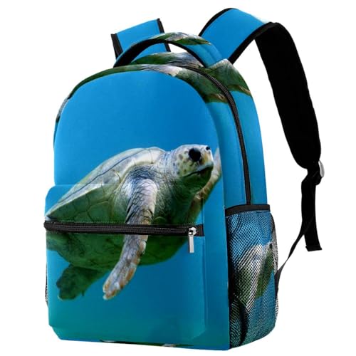 Sac à dos d'école motif tortue de mer anti-usure pour adolescents et filles