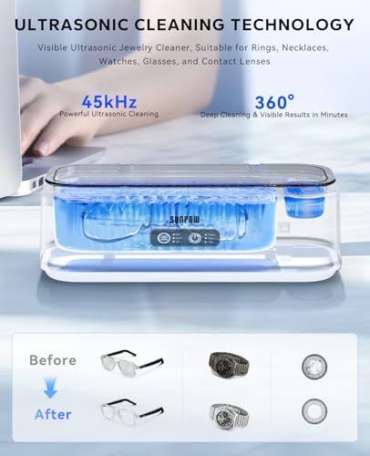 SUNPOW Ultrasonic Jewelry Cleaner Machine– Dual Chambers for Contact Lenses & Jewelry - image 2