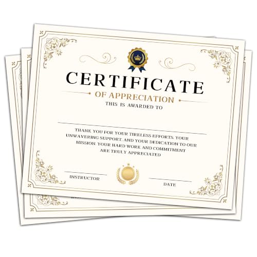 Image of Certificate of Appreciation -25pcs, Certificates of Recognition-A34