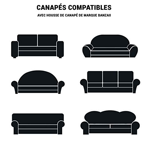 Housse de canapé extensible 2 places marron pour protéger votre salon