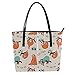 Produktbild Modische Damen-Handtasche aus Mikrofaser-Leder, passend zu allen Anlässen, Damen-Handtaschen Schultertaschen für Frauen, Farbige Cartoon-Affe, 39,9 x 29 x 8,9 cm