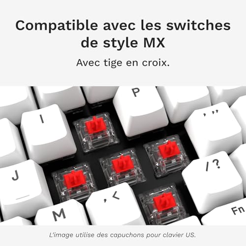 Touches GPBT Basics en PBT pour clavier custom blanc classique - 5