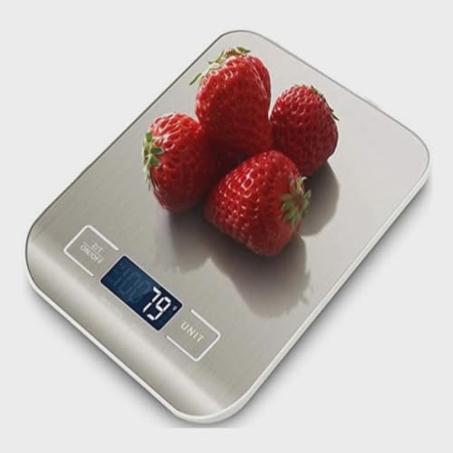 Balança Digital Cozinha de Aço Inox 10kg-5kg - Com Alta Precisão Visual Lindo - P/Dietas, Fitness, P