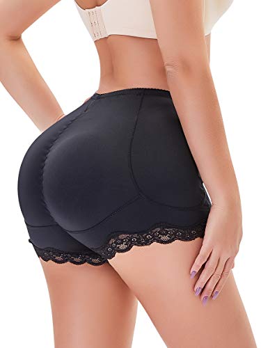 MINIDORA Femme Culottes Sculptantes Remonte Fesses Rembourrée Shapewear(Black,XL)