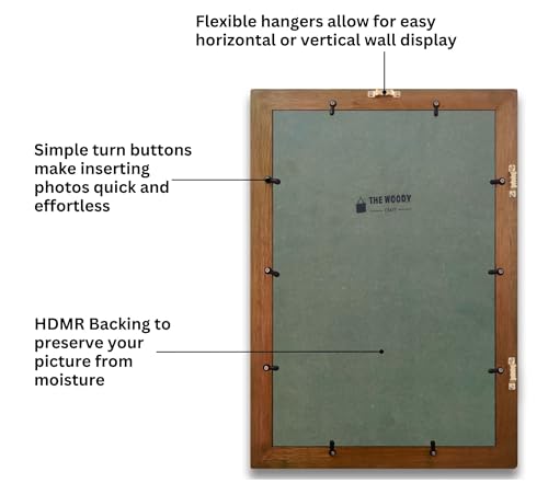 Image of Wooden Square Photo Frame With Mat,Brown Photo Frame 8 X 12 Inch With Mat Or 12 X 18 Inch Without Mat For Wall Decoration,Gallery Walls,Best Wooden Photo Frames For Posters & Photos