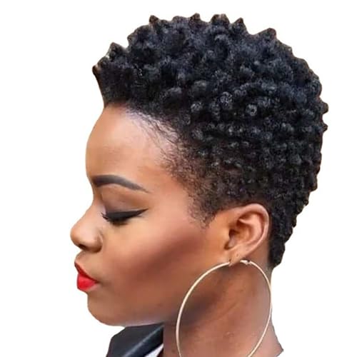 Perruques afro-américaines courtes bouclées pour masquer la perte de cheveux avec naturel