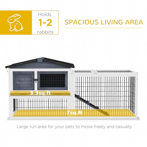 Pawhut USD51-122CG0131 2 Levels Outdoor Rabbit Hutch thumb #2