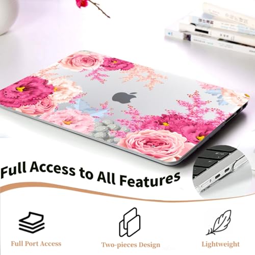 Carcasa MacBook Air 13 M1 para estudiantes y creativos con diseño de flores 5