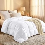 Beddora Refroidir les consolateurs matelassés Queen Size, Insert de couette pour toute la saison, Down Alternative Box Consolateur de lit avec onglets d'angle, Respirant & Lavable en machine (blanc)