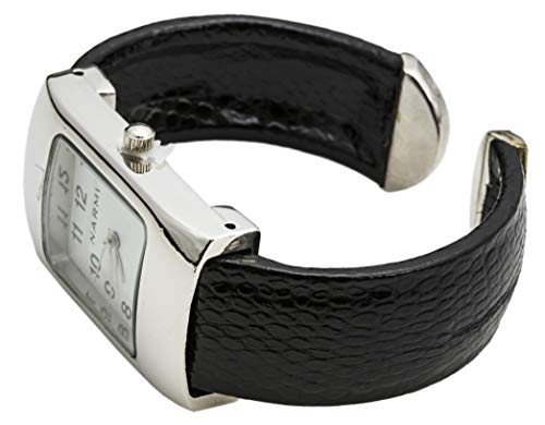 Blekon Collections New Black Geneva Snake Style Band Square Case Women's Bangle Cuff Watch #TOP3