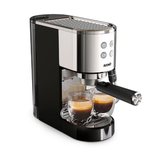 Máquina de Café Espresso Arno Virtuoso+ CESP, 15 Bars de Pressão, Thermoblock, Bico Vaporizador 2 em 1, Painel Intuitivo, Acabamento em Aço Inox e Acessórios de Barista, 110V
