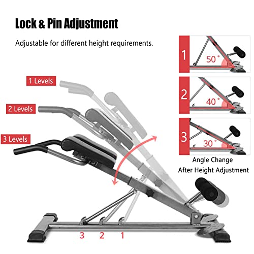 Zjkxjh Foldable Roman Chair Hyperextension Bench Heavy Duty, Adjustable All-In-One Fitness Equipment For Home Gym Full Body Workout, Light Back Extension Machine (Color : Yellow) #TOP6