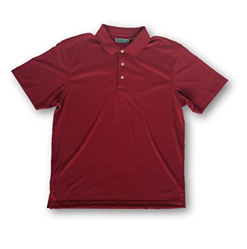 Cubavera Men's Polo Knit Golf Shirt, Biking Red Stripe, Large