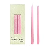 Zest Candle 12-Piece Taper Candles, 12-Inch, Light Rose