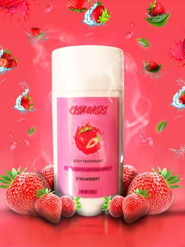 KisaOasis Natural Strawberry Body Deodorant, All Natural Formula for Sweet Spots, 2.5 oz image 3
