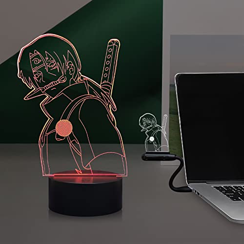 Laysinly Japan Action Anime Shikamaru Hinata itachi Sasuke Team Kakashi 3D LED Night Light 16 Color Changing Touch Control remoto Base USB Lámpara de noche Party House Decoration Cover