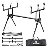 Sougayilang 3-Stab-Karpfenangeln Rod Pod – Höhen- und Längenverstellbar, mit...