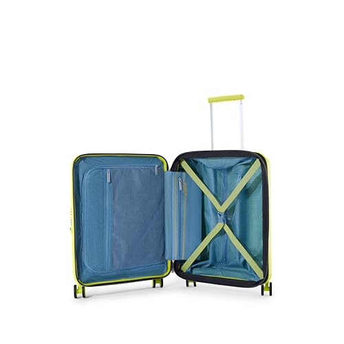 American-Tourister-Aerostep-8-Wheels-55-Cm-Small-Cabin-Trolley-Bag-Hard-Case-Polypropylene-360-Degree-Wheel-System-Luggage-Trolley-Bag-for-Travel-for-Men-and-Women-Red-dot-Award-Winner-Light-Lime