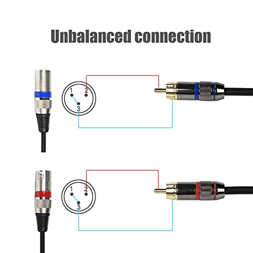 Câble double RCA vers XLR mâle avec cordon de sortie gauche droite isolé