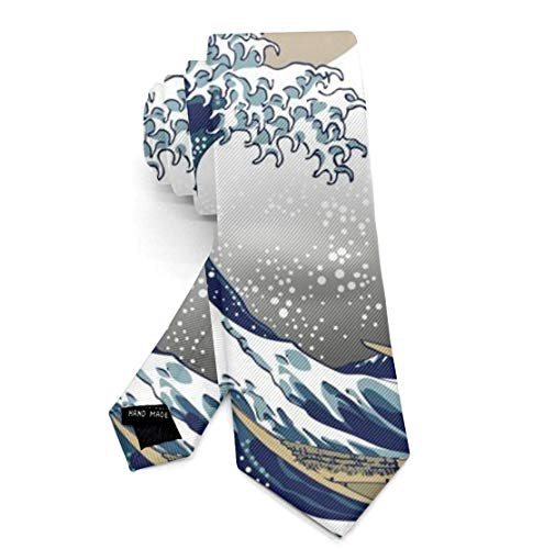 Men Novelty Necktie Skinny Japanese Painting Art Nautical Boats The Great Wave Gentlemen Tie Necktie For Business, Dances, Groom - Formal Ties Necktie, Thin Tie Various Patterns Creative Gift #TOP8
