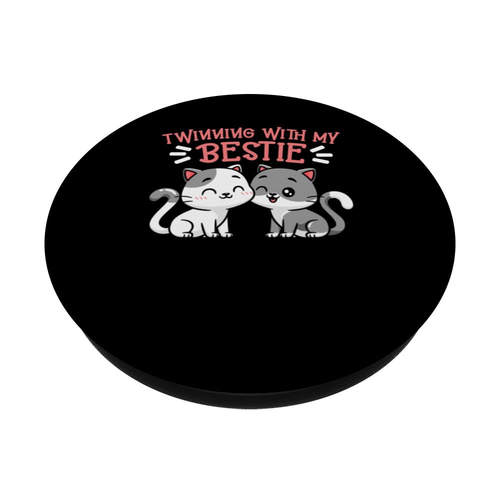 Friends Matching Matching Twin Twinning Bestie PopSockets Swappable PopGrip, Black - Image 2