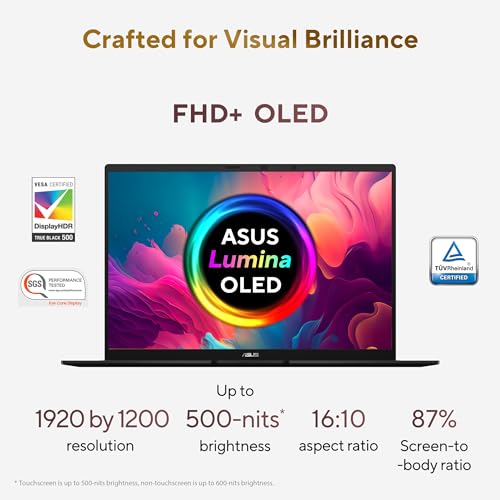 Image of ASUS Zenbook 14 (2026),Smartchoice,AMD Ryzen AI 5 430,AMD Radeon iGPU,16GB RAM,1TB SSD,Touchscreen,FHD+ OLED,14 inch(35.5 cm),Win 11,M365 Basic(1Y),Office 2024,Black,1.28 kg, UM3406GA-QL119WS,Co-pilot+ PC