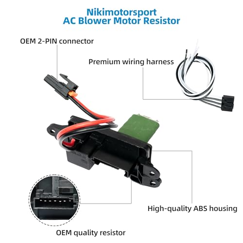 Image of Blower Motor Resistor Kit,Nikimotorsport Blower Motor Resistor Compatible with 1999-2006 Chevy Silverado GMC Sierra,2000-2002 GMC Yukon.Resistors Replace OE# 89019088,973-405,22807123
