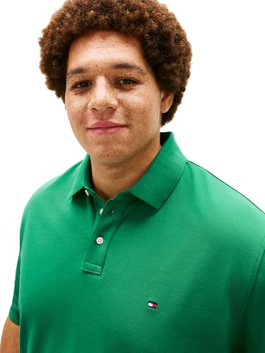 Image of Tommy Hilfiger Men's Short Sleeve Polo Shirts in Regular Fit With Stretch and Organic Pique Cotton